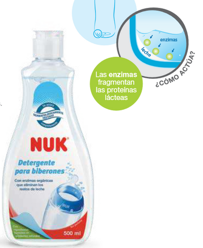 Paquete Detergente para tetinas, biberones y chupetes  2x500ml Segunda unidad al 50%